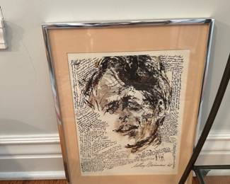 Robert F. Kennedy by Leroy Neiman '68, Custom Framed
