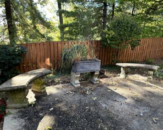 Concrete Benches and Planter