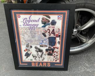 Walter Payton autographed poster