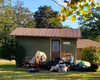 Miscellaneous items in outside shed