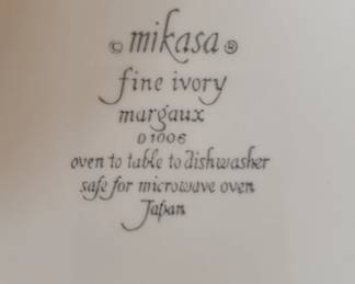stamp on back of Mikasa fine ivory china