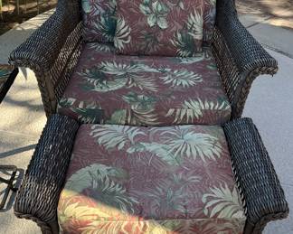Wicker Chair & Ottoman
