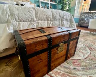antique trunks throughout the home