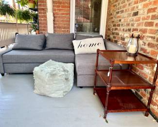 Ikea sectional with pull out trundle to make a full bed!