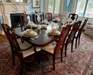 6 sets of china, crystal, Spode Holiday service for 8....waterford, stainless flatware sets, gilt chargers....