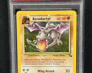 1999 Pokemon Aerodactyl Holo Fossil PSA 7 NM