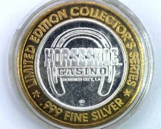 Horseshoe Casino 999 Silver Core Gaming Token