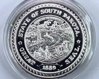 1oz 999 Silver Buffalo South Dakota Round