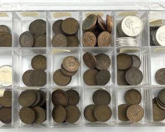 Box w/ D/D Canada Cents + Some Quarters