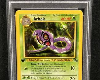 1999 Pokemon 1st Edition Arbok Fossil PSA 7 NM