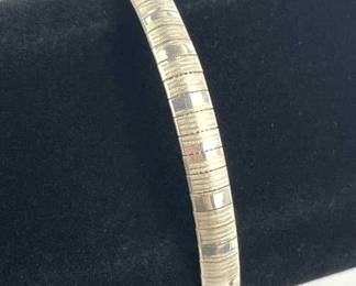 925 Silver Engraved Omega Bracelet