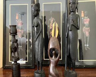 African art and wood figurines.