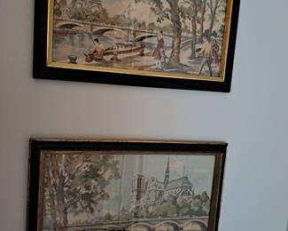 Vintage French Paris Scene Prints