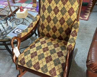 248 Classic Swan Arm Upholstered Rocker