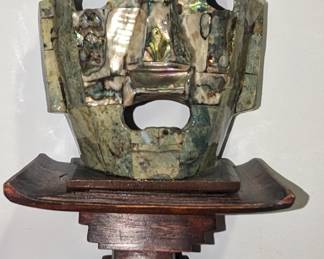 Mexican Mayan mask and turquoise and abalone.