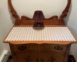 Antique Oak Washstand 