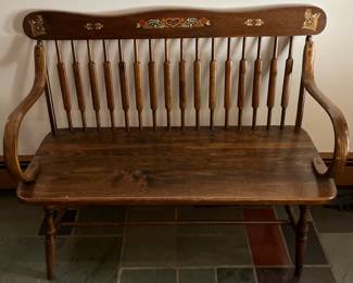 Cute Country Slat Back Bench 