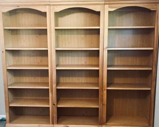 Broyhill Fontana Wood Bookcases. Top Condition. H84" x W32" x D12". 3 Available