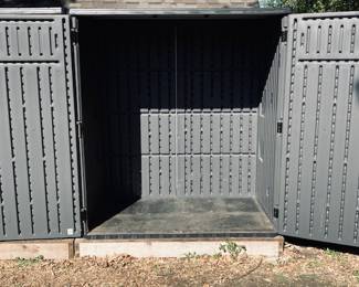 Suncast Extra Large Vertical Shed/Storage with Base. 2 Available. H 77" x W 68" x D 42".