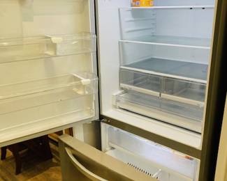 Stainless LG Refrigerator/Freezer. Mfg. 2022. Like New with Ice Maker.