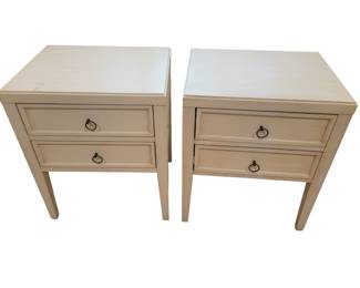 Pair Accent Side Tables with 2 Drawers