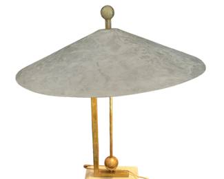Fossil Stone and Brazed Steel Table Lamp