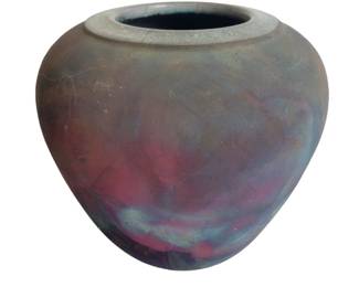 Les Mitchell Signed Studio Pottery Raku Bowl