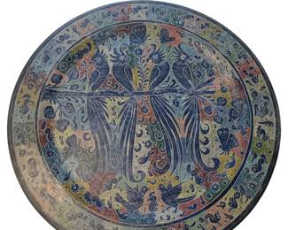 Vintage Handpainted Olinala Folk Art Tray