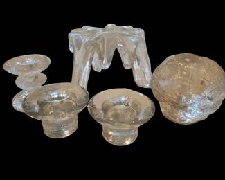 Vintage Blenko Handmade Candle Holders Etc