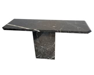 Vintage Italian Black Marble Console Table
