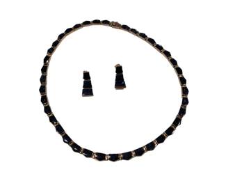 Sterling and Lapis Lazuli Necklace and Earrings