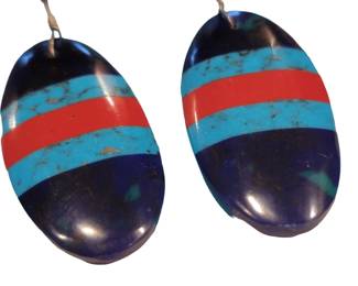 Sterling Turqouise Coral Earrings