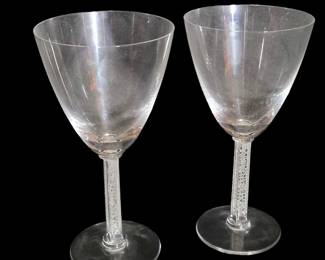 Lalique Pair of Phalsbourg Wine Glasses
