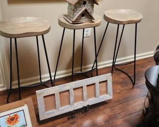 3 great stools that are counter height and very smooth but rustic in appeal
