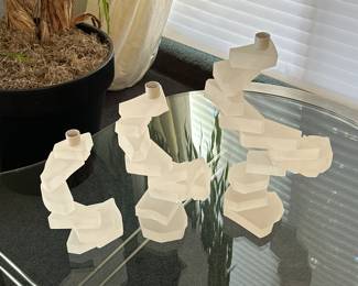 Joseph Galvan Lucite Acrylic Stairway Candle Holders Set 1980’s 