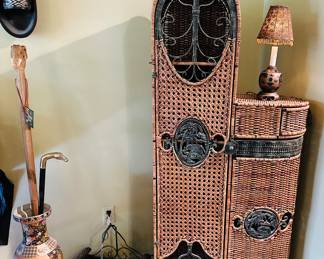 Wicker/Metal Cabinet 