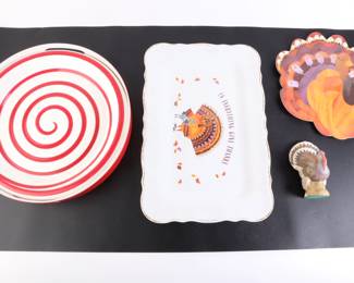 Lot 9541 Lot of Thanksgiving  Christmas Melamine Serving Platters