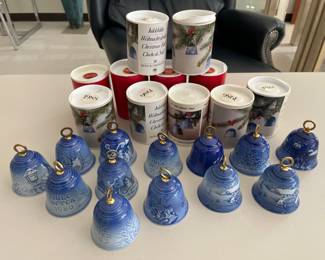 Lot 9537 Lot of 20 BG Bing Grondahl Copenhagen Porcelain Christmas Bells