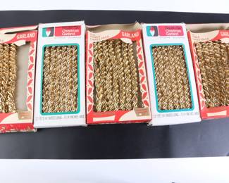 Lot 9532 Lot of Vintage Gold Christmas Tree Garland