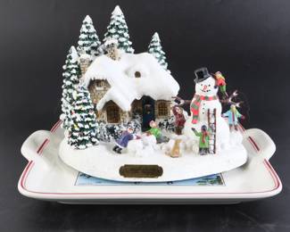 Lot 9525 Thomas Kinkades Everett Cottage  Villeroy  Boch Laplau Scene Ceramic Tray