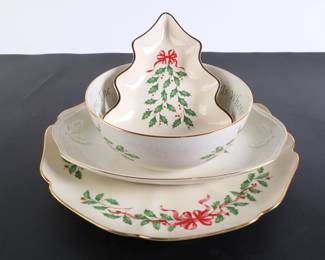 Lot 9512 Lot of Lenox Holiday Serving Dishes