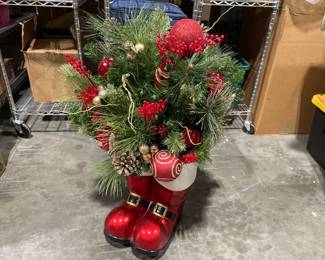 Lot 9101 Santa Boots Holiday Arrangement 36h