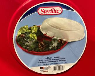 Lot 9094 Lot of 5 Sterilite 24 Wreath Storage Bins