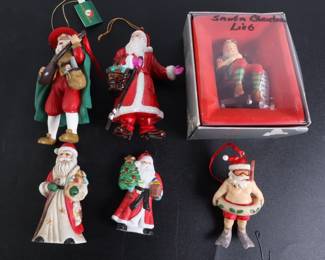 Lot 9077 Lot of Santa Ornaments