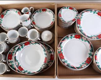 Lot 9071 Set of Poinsettia Holiday China