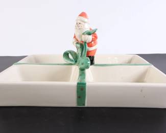 Lot 8252 Fitz and Floyd Divided Santa Serving Tray Dish