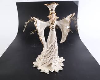 Lot 8235 Blue Sky Clayworks  Ceramic Angel  Tea Light Candle Holder