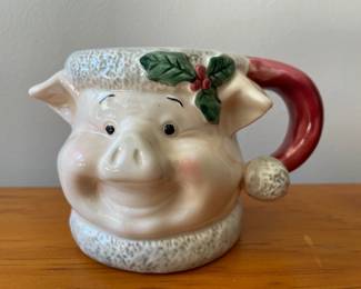 Lot 8227 OCI Holiday Santa Pig Coffee Mug