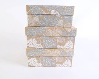 Lot 8211 Lot of Pinecone Glittered Nesting Gift Boxes