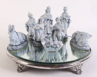 Lot 905 Vintage Blue Italian Nativity Set